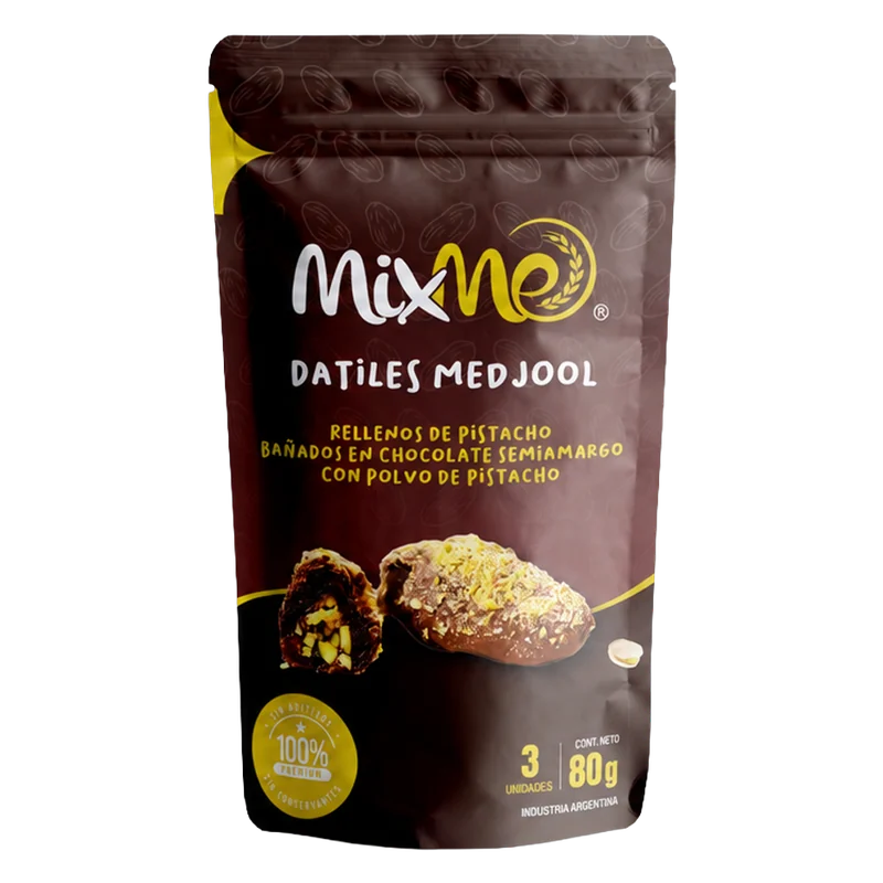 Envase de Dátiles Medjool rellenos de pistacho MixMe, 80 g.